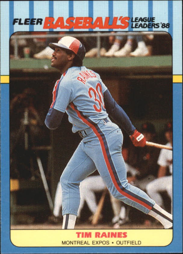1988 Fleer League Leaders Baseball Cards       031      Tim Raines